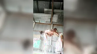 Village Babe Spreading Her Legs Wide And Showing Off Her Naked Pussy