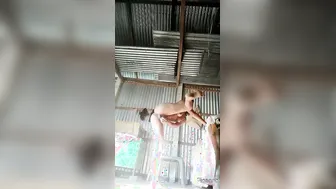 Village Babe Spreading Her Legs Wide And Showing Off Her Naked Pussy