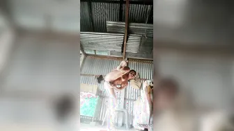 Village Babe Spreading Her Legs Wide And Showing Off Her Naked Pussy