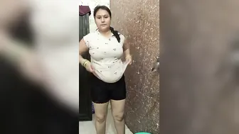 Mature Aunty Undressing Slowly Before Bathing On Camera