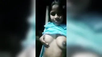 Village Babe Playing With Her Small Tits And Fingering Herself On Camera