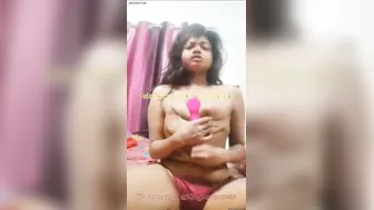 She Strips Naked And Fucks Herself With Toy In Bedroom