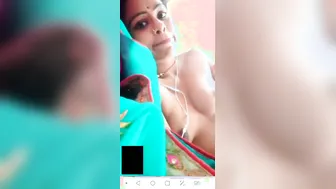 Naughty Aunty Video Calling Flashing Her Big Boobs And Smiling