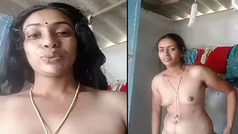 Village Aunty Stripping Naked Showing Her Body To Her Man