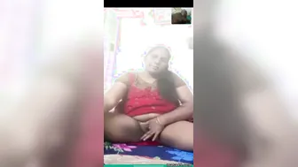 Horny Aunty Fingering Herself While Watching Him Stroke Hard