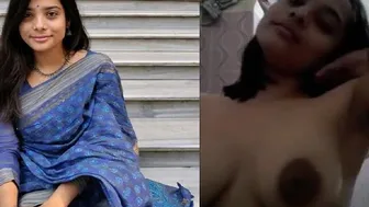 Bangladeshi Babe Squeezing Her Boobs Making Private Selfie