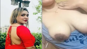 Bengali Milf Squeezing Her Naked Tits In Topless Selfie For Me