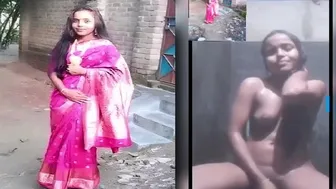 Village Girl Bathing Nude Then Masturbating Alone In Her Bedroom