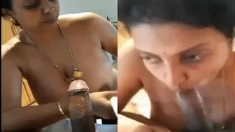 Busty Aunty Giving Blowjob To My Friend While Hubby Was At Work