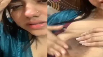 Married Bhabhi Pulling Up Nighty Revealing Her Huge Soft Boobs