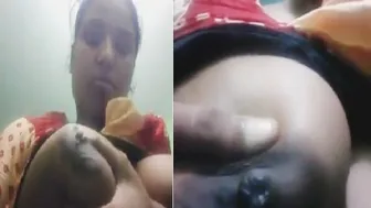 Horny Bhabhi Milking Her Huge Tits On Video Call For Lover