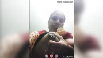 Horny Bhabhi Milking Her Huge Tits On Video Call For Lover