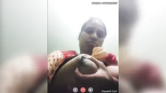 Horny Bhabhi Milking Her Huge Tits On Video Call For Lover