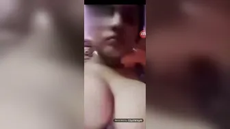 Cute Married Bhabhi Pressing Her Big Soft Boobs In Selfie Clip