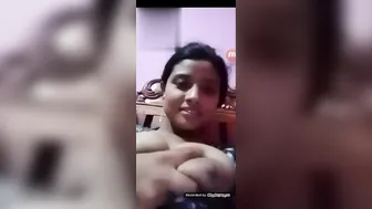 Cute Married Bhabhi Pressing Her Big Soft Boobs In Selfie Clip