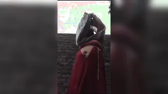 Curvy Bhabhi Flashing Her Huge Tits Outdoors In Village Area
