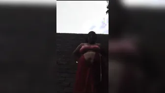Curvy Bhabhi Flashing Her Huge Tits Outdoors In Village Area