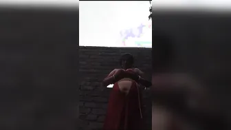 Curvy Bhabhi Flashing Her Huge Tits Outdoors In Village Area
