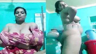 Bhabhi Pulling Off Her Nightie Revealing Massive Boobs