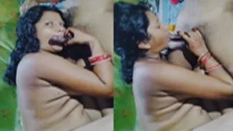 Bhabhi Massaging Cock With Oil Before Giving Hot Blowjob