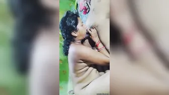 Bhabhi Massaging Cock With Oil Before Giving Hot Blowjob