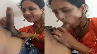 Bhabhi In Orange Nighty Giving Head To Her Man Tonight