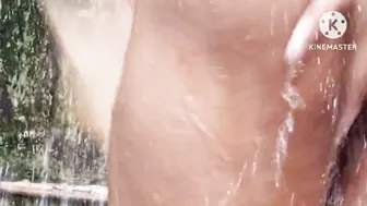 Desi Housewife With Big Tits Bathing Outdoors In The Open