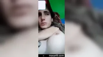 Fair Skinned Bhabhi Going Topless During Video Call Private Show
