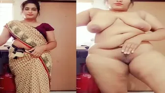 Indian Wife Slowly Removing Her Saree Revealing Nude Body
