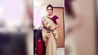 Indian Wife Slowly Removing Her Saree Revealing Nude Body