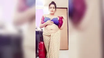 Indian Wife Slowly Removing Her Saree Revealing Nude Body