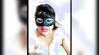 Naughty Bhabhi Wearing Mask Using Dildo Then Pissing On Floor