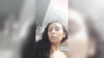 Mature Aunty Taking Topless Selfies In Bathroom Mirror Alone
