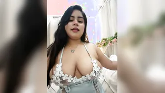 Voluptuous Bhabhi Stripping See Through Bra And Toying Herself