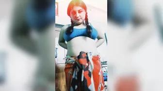 Chubby Wife Removing Saree Revealing Her Enormous Natural Boobs