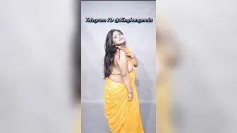 Bengali Babe Removing Saree Showing Off Her Big Natural Tits