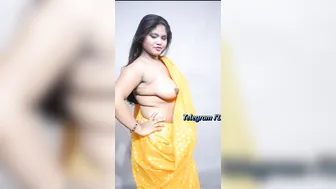 Bengali Babe Removing Saree Showing Off Her Big Natural Tits
