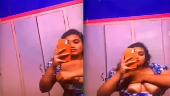 Slutty Babe Flashing Her Massive Tits On Leaked Private Video