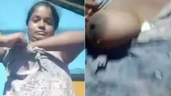 Lactating Wife Leaking Milk While Getting Her Heavy Tits Sucked