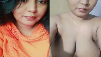 Busty GF Making Nude Video Showing Off Her Big Boobs