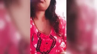 GF Pulling Her Big Boobs Out From Tight Dress At Home