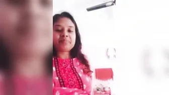 GF Pulling Her Big Boobs Out From Tight Dress At Home