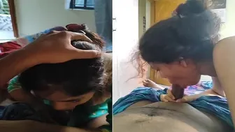 Horny Wife Giving Her Husband A Naked Blowjob At Home Tonight