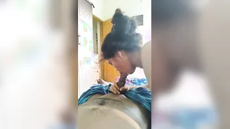 Horny Wife Giving Her Husband A Naked Blowjob At Home Tonight