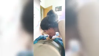 Horny Wife Giving Her Husband A Naked Blowjob At Home Tonight