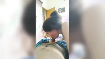 Horny Wife Giving Her Husband A Naked Blowjob At Home Tonight