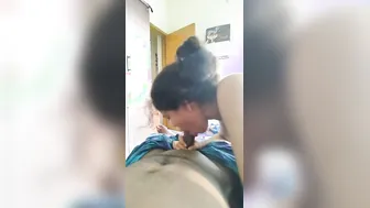 Horny Wife Giving Her Husband A Naked Blowjob At Home Tonight