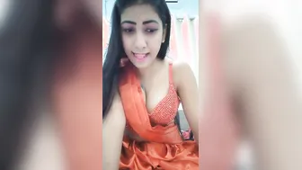 Cam Girl Stripping Out Of Saree And Blouse For Online Show
