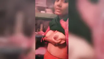 College Cutie From Mumbai Fondling Her Soft Boobs On Camera