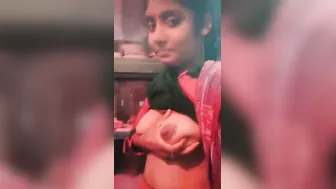 College Cutie From Mumbai Fondling Her Soft Boobs On Camera